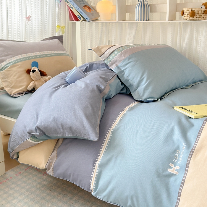 91家纺网 家纺一手货源 找家纺 拾物记 2025新款A类全棉纯棉棉印花学生宿舍三件套上下铺三件套-第二批 艾利森