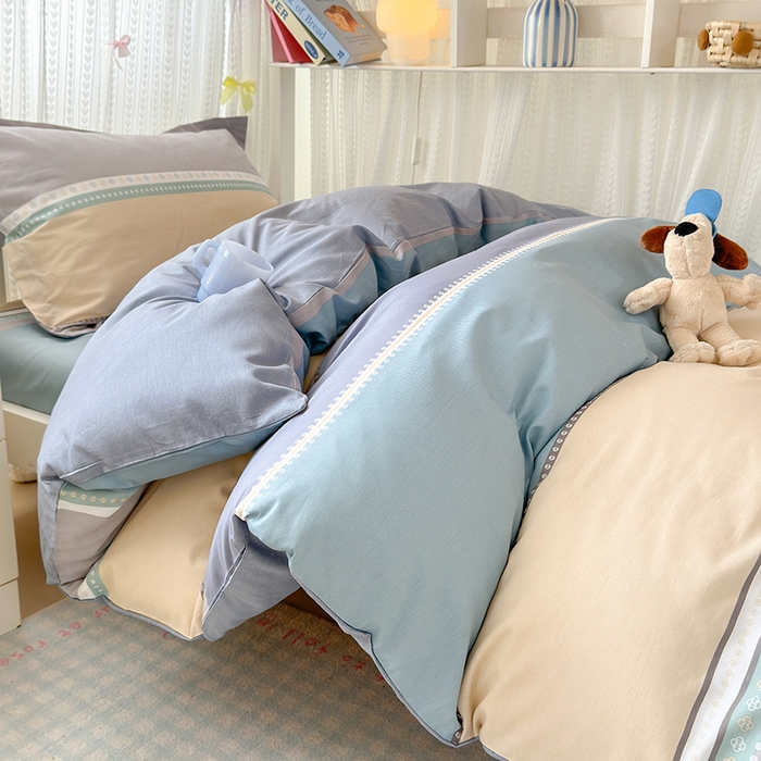 91家纺网 家纺一手货源 找家纺 拾物记 2025新款A类全棉纯棉棉印花学生宿舍三件套上下铺三件套-第二批 艾利森