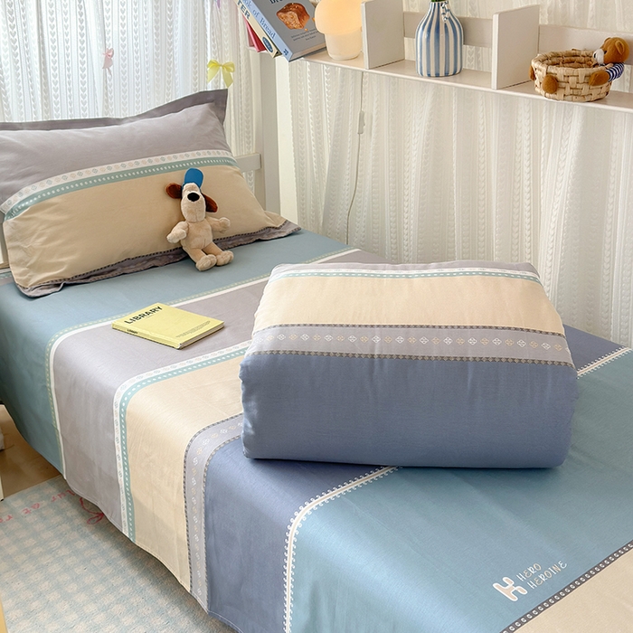 91家纺网 家纺一手货源 找家纺 拾物记 2025新款A类全棉纯棉棉印花学生宿舍三件套上下铺三件套-第二批 艾利森