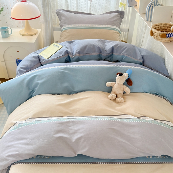 91家纺网 家纺一手货源 找家纺 拾物记 2025新款A类全棉纯棉棉印花学生宿舍三件套上下铺三件套-第二批 艾利森