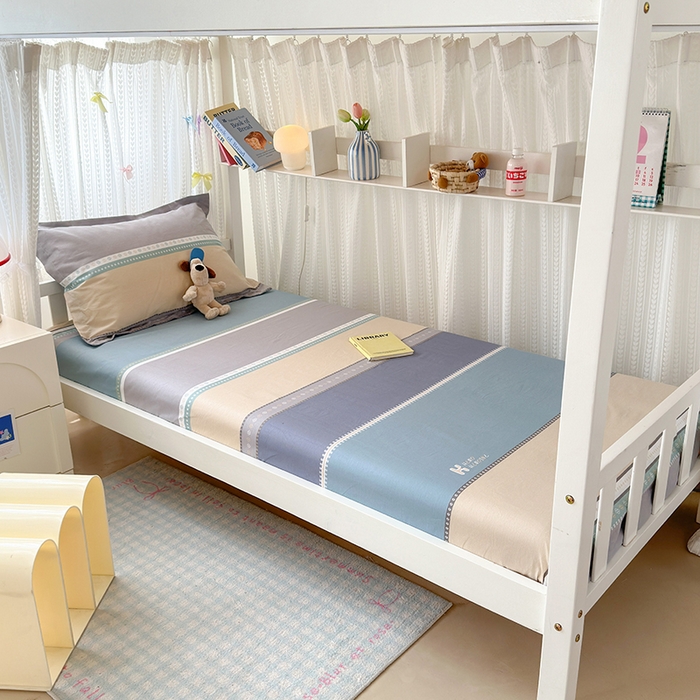 91家纺网 家纺一手货源 找家纺 拾物记 2025新款A类全棉纯棉棉印花学生宿舍三件套上下铺三件套-第二批 艾利森