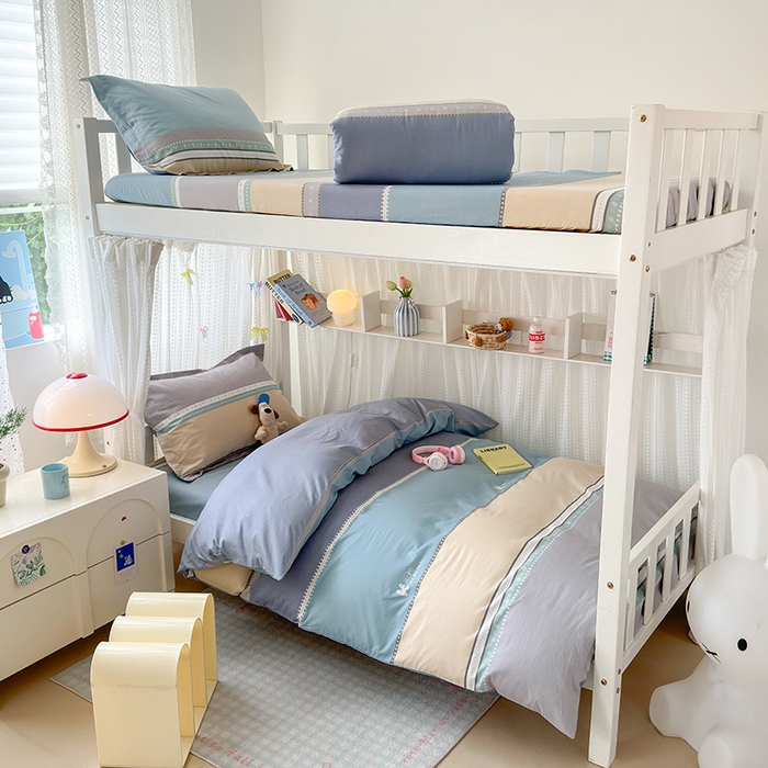 91家纺网 家纺一手货源 找家纺 拾物记 2025新款A类全棉纯棉棉印花学生宿舍三件套上下铺三件套-第二批 艾利森