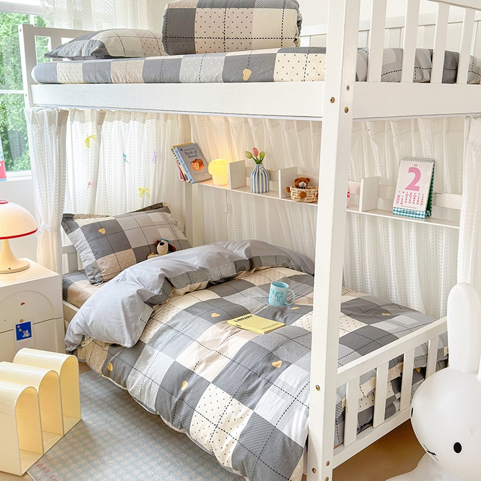 91家纺网 家纺一手货源 找家纺 拾物记 2025新款A类全棉纯棉棉印花学生宿舍三件套上下铺三件套-第二批 积木电台-咖