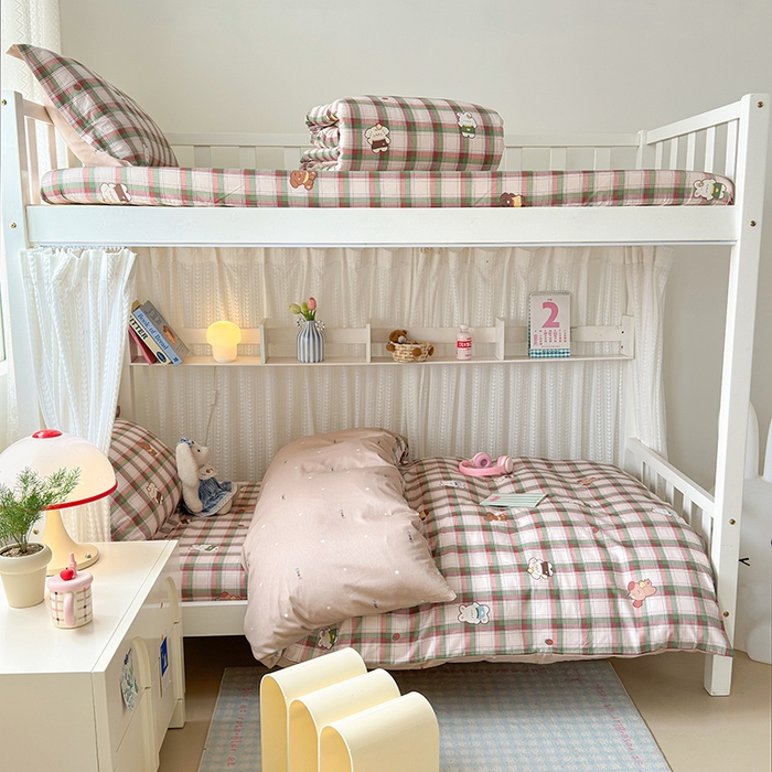 91家纺网 家纺一手货源 找家纺 拾物记 2025新款A类全棉纯棉棉印花学生宿舍三件套上下铺三件套-第二批 可可布蕾