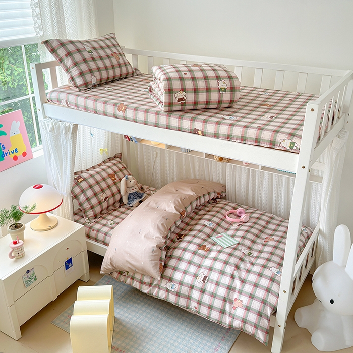 91家纺网 家纺一手货源 找家纺 拾物记 2025新款A类全棉纯棉棉印花学生宿舍三件套上下铺三件套-第二批 可可布蕾