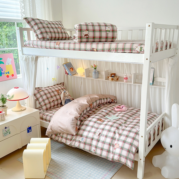 91家纺网 家纺一手货源 找家纺 拾物记 2025新款A类全棉纯棉棉印花学生宿舍三件套上下铺三件套-第二批 可可布蕾