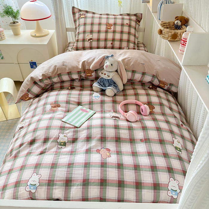 91家纺网 家纺一手货源 找家纺 拾物记 2025新款A类全棉纯棉棉印花学生宿舍三件套上下铺三件套-第二批 可可布蕾