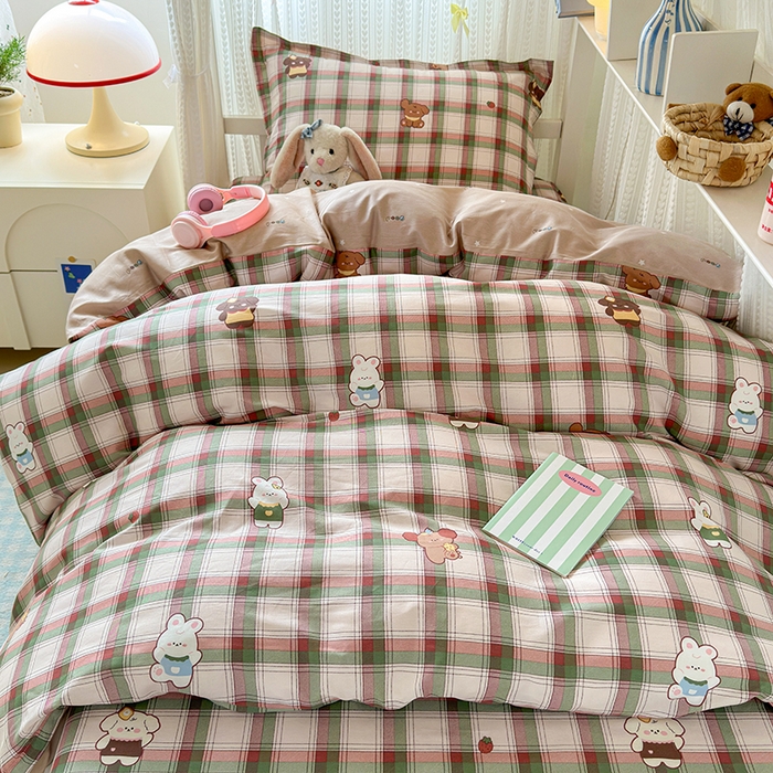 91家纺网 家纺一手货源 找家纺 拾物记 2025新款A类全棉纯棉棉印花学生宿舍三件套上下铺三件套-第二批 可可布蕾