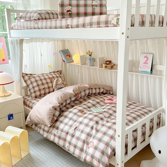 91家纺网 家纺一手货源 找家纺 拾物记 2025新款A类全棉纯棉棉印花学生宿舍三件套上下铺三件套-第二批 可可布蕾