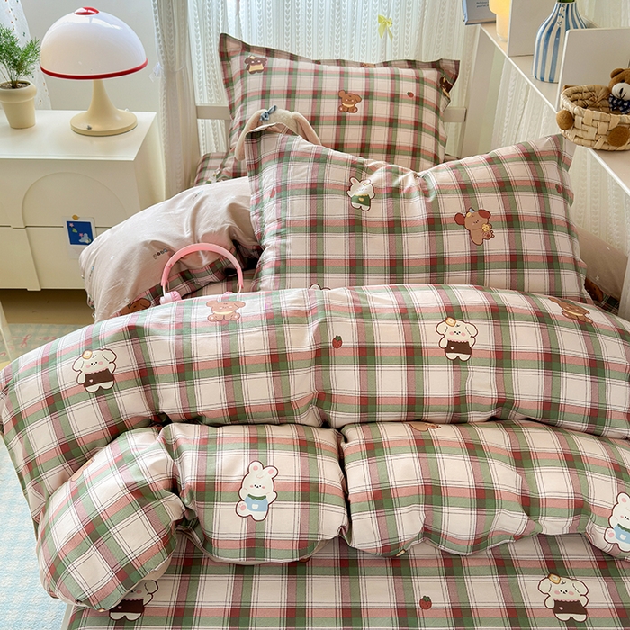 91家纺网 家纺一手货源 找家纺 拾物记 2025新款A类全棉纯棉棉印花学生宿舍三件套上下铺三件套-第二批 可可布蕾