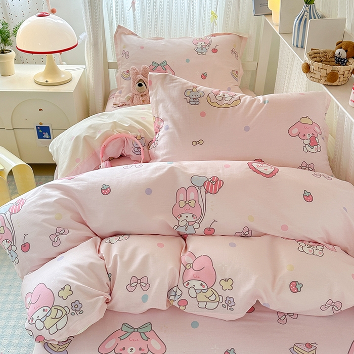 91家纺网 家纺一手货源 找家纺 拾物记 2025新款A类全棉纯棉棉印花学生宿舍三件套上下铺三件套-第二批 可乐贝儿