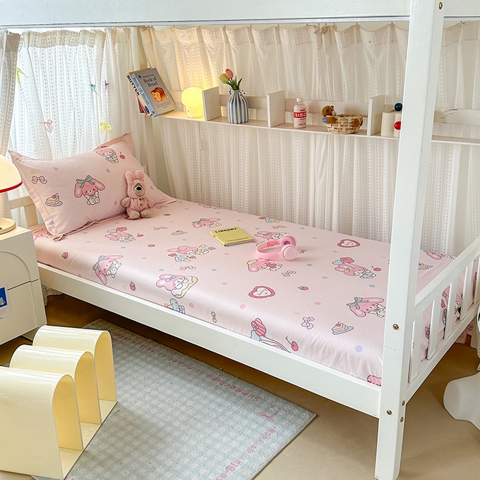 91家纺网 家纺一手货源 找家纺 拾物记 2025新款A类全棉纯棉棉印花学生宿舍三件套上下铺三件套-第二批 可乐贝儿