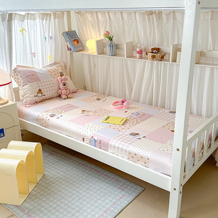 91家纺网 家纺一手货源 找家纺 拾物记 2025新款A类全棉纯棉棉印花学生宿舍三件套上下铺三件套-第二批 快乐聚会