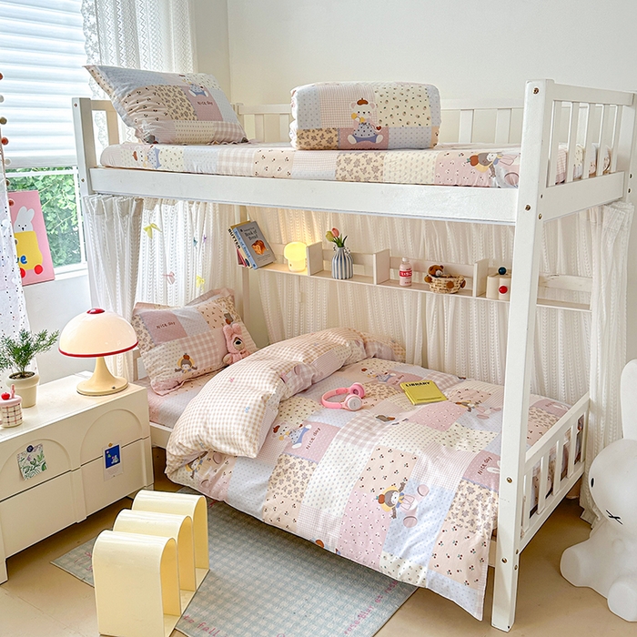 91家纺网 家纺一手货源 找家纺 拾物记 2025新款A类全棉纯棉棉印花学生宿舍三件套上下铺三件套-第二批 快乐聚会