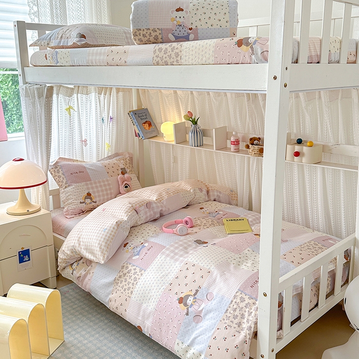 91家纺网 家纺一手货源 找家纺 拾物记 2025新款A类全棉纯棉棉印花学生宿舍三件套上下铺三件套-第二批 快乐聚会