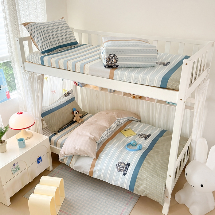 91家纺网 家纺一手货源 找家纺 拾物记 2025新款A类全棉纯棉棉印花学生宿舍三件套上下铺三件套-第二批 莫比环