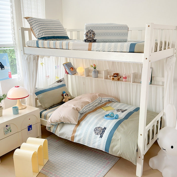 91家纺网 家纺一手货源 找家纺 拾物记 2025新款A类全棉纯棉棉印花学生宿舍三件套上下铺三件套-第二批 莫比环