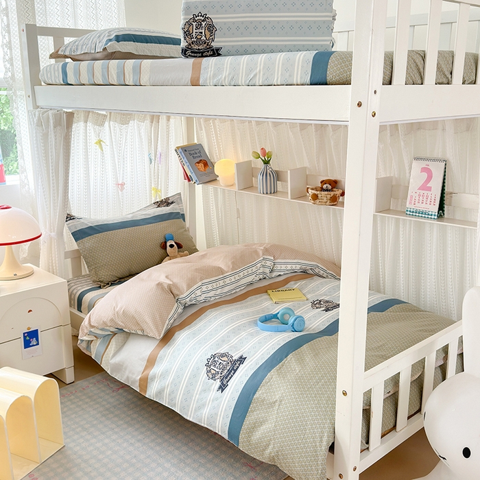 91家纺网 家纺一手货源 找家纺 拾物记 2025新款A类全棉纯棉棉印花学生宿舍三件套上下铺三件套-第二批 莫比环