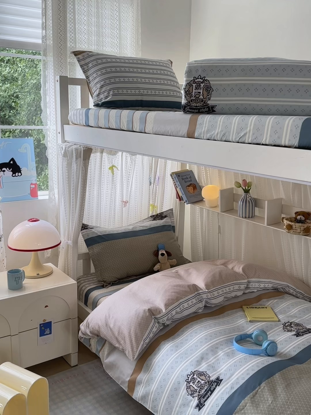 91家纺网 家纺一手货源 找家纺 拾物记 2025新款A类全棉纯棉棉印花学生宿舍三件套上下铺三件套-第二批 莫比环