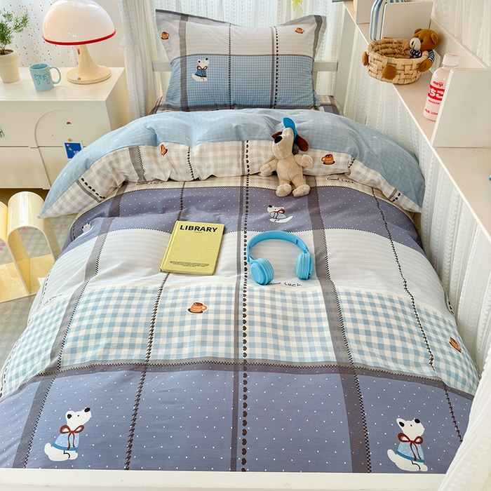 91家纺网 家纺一手货源 找家纺 拾物记 2025新款A类全棉纯棉棉印花学生宿舍三件套上下铺三件套-第二批 胖胖多肉球