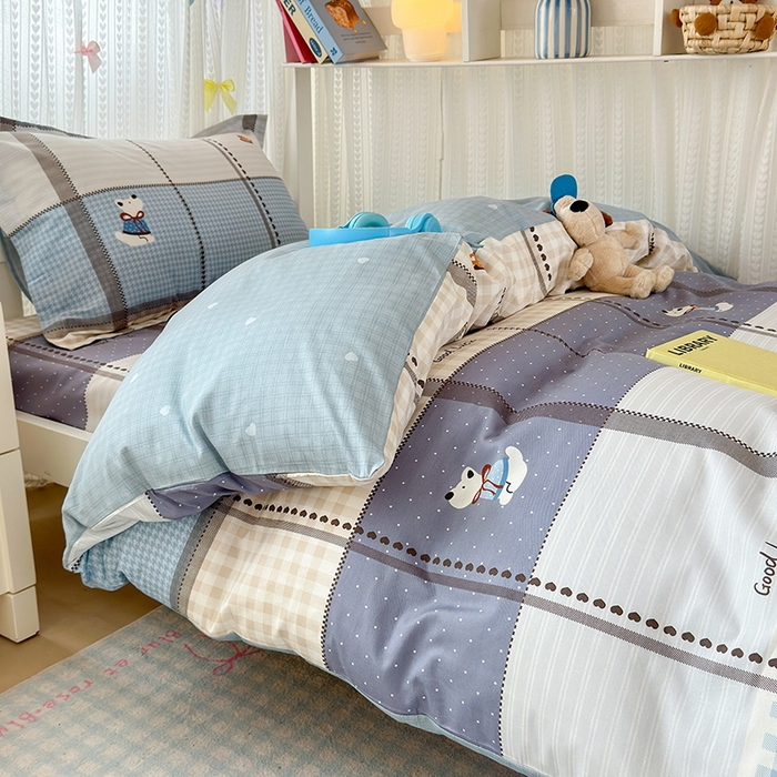 91家纺网 家纺一手货源 找家纺 拾物记 2025新款A类全棉纯棉棉印花学生宿舍三件套上下铺三件套-第二批 胖胖多肉球