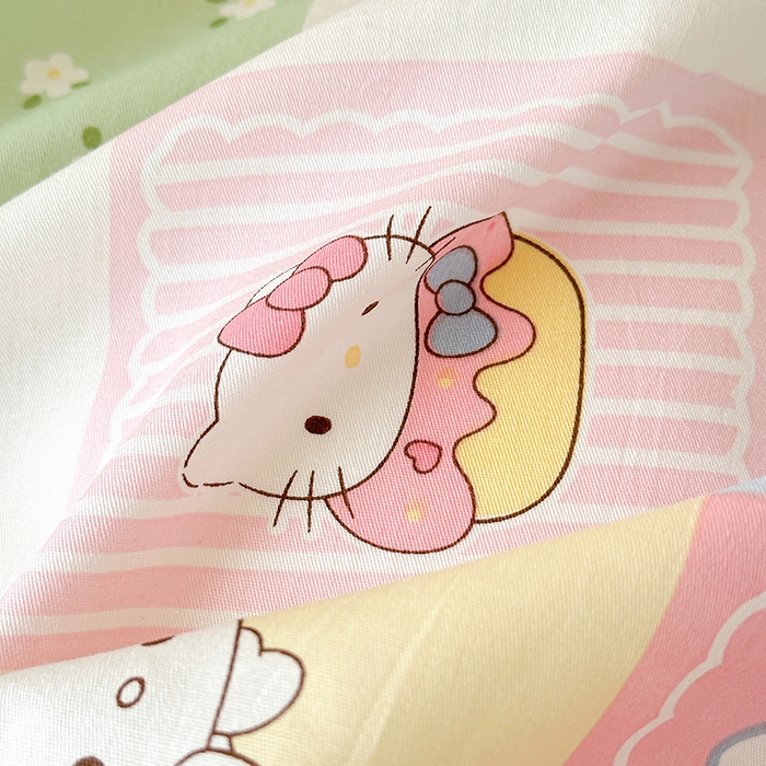 91家纺网 家纺一手货源 找家纺 拾物记 2025新款A类全棉纯棉棉印花学生宿舍三件套上下铺三件套-第二批 甜心猫咪