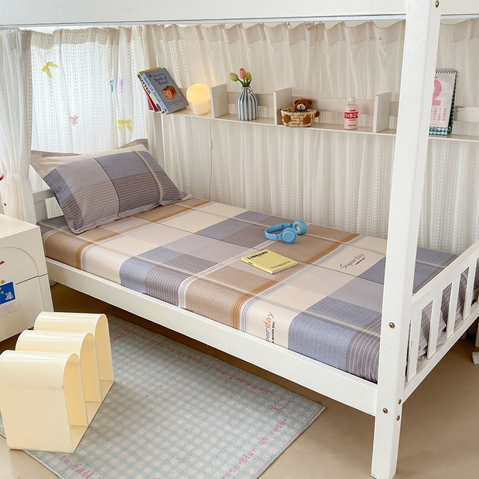 91家纺网 家纺一手货源 找家纺 拾物记 2025新款A类全棉纯棉棉印花学生宿舍三件套上下铺三件套-第二批 阳光沙漠-灰