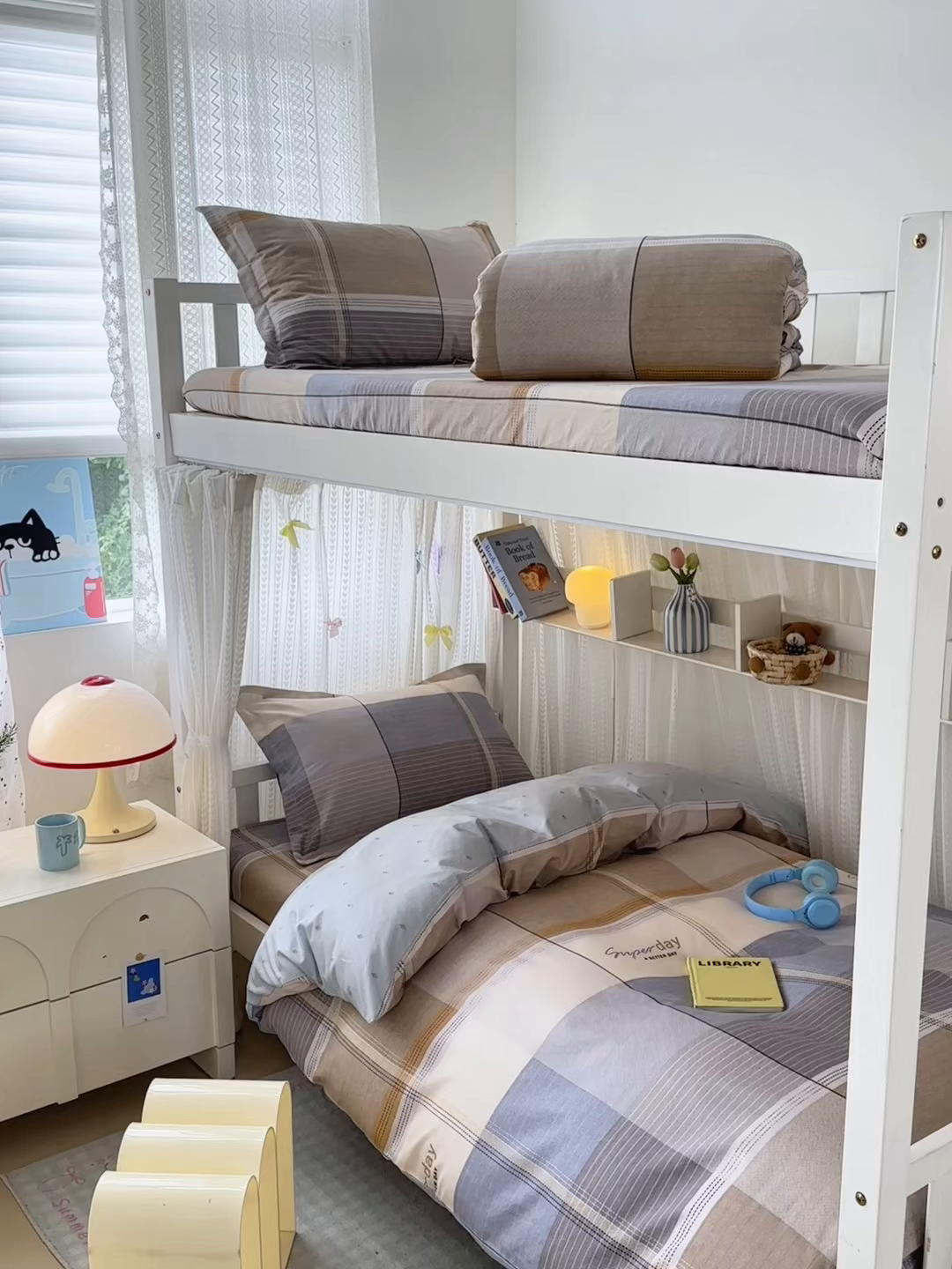 91家纺网 家纺一手货源 找家纺 拾物记 2025新款A类全棉纯棉棉印花学生宿舍三件套上下铺三件套-第二批 阳光沙漠-灰