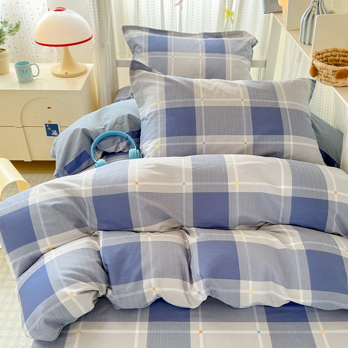 91家纺网 家纺一手货源 找家纺 拾物记 2025新款A类全棉纯棉棉印花学生宿舍三件套上下铺三件套-第二批 英伦风