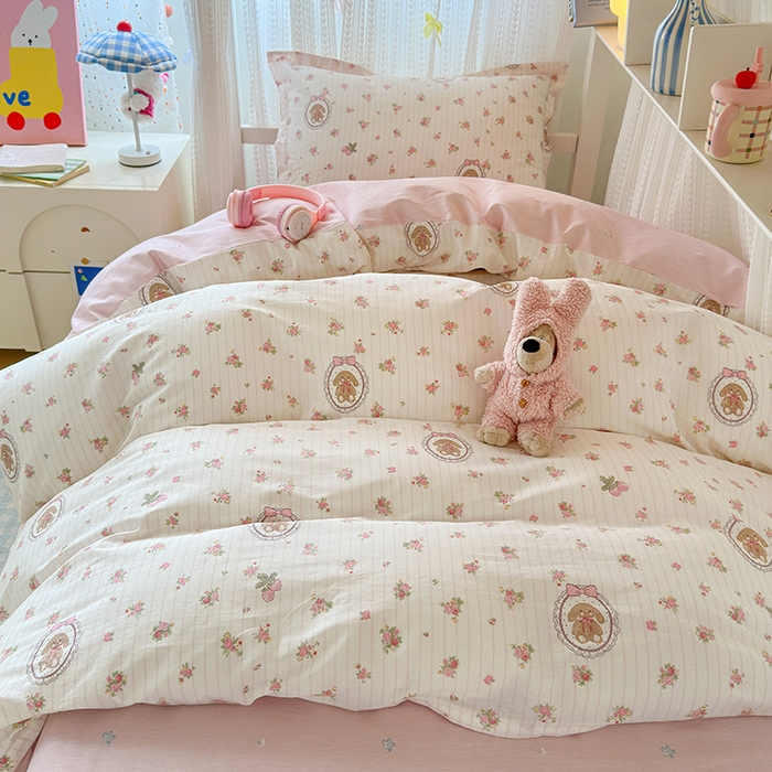 91家纺网 家纺一手货源 找家纺 拾物记 2025新款A类全棉纯棉棉印花学生宿舍三件套上下铺三件套-第二批 云朵相馆