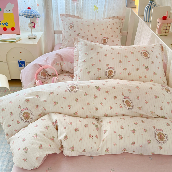 91家纺网 家纺一手货源 找家纺 拾物记 2025新款A类全棉纯棉棉印花学生宿舍三件套上下铺三件套-第二批 云朵相馆