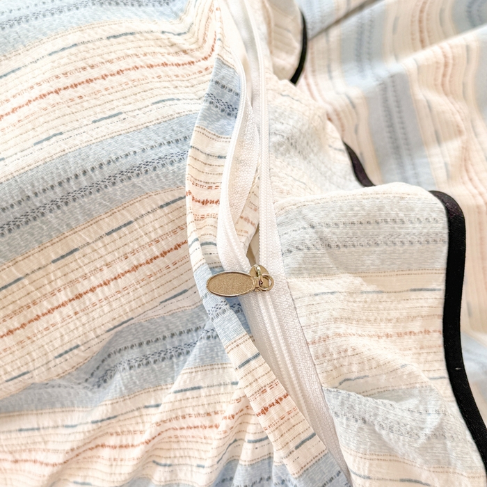 91家纺网 家纺一手货源 找家纺 上尚居 2025新款简约时尚木棉云感皱皱纱四件套 邦尼