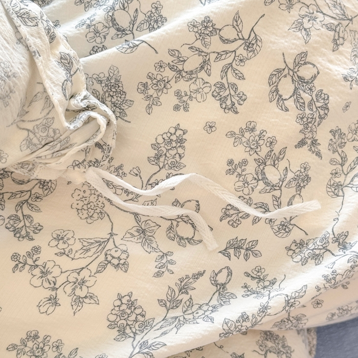 91家纺网 家纺一手货源 找家纺 上尚居 2025新款简约时尚木棉云感皱皱纱四件套 朝花夕拾