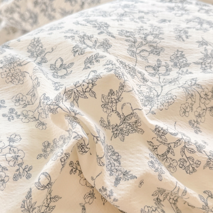 91家纺网 家纺一手货源 找家纺 上尚居 2025新款简约时尚木棉云感皱皱纱四件套 朝花夕拾