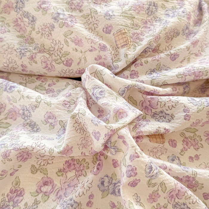 91家纺网 家纺一手货源 找家纺 上尚居 2025新款简约时尚木棉云感皱皱纱四件套 浮生如梦