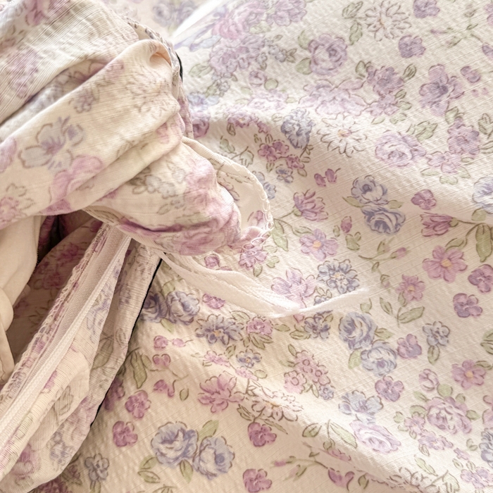 91家纺网 家纺一手货源 找家纺 上尚居 2025新款简约时尚木棉云感皱皱纱四件套 浮生如梦