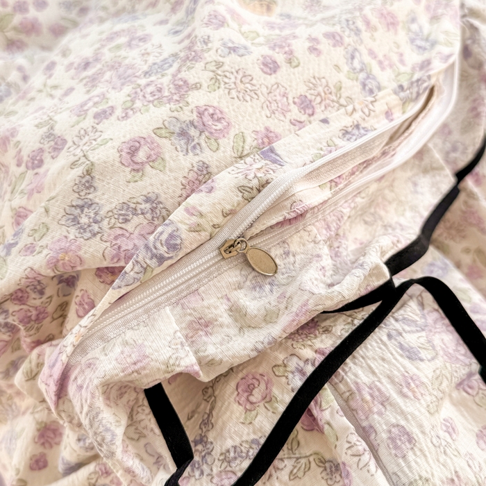 91家纺网 家纺一手货源 找家纺 上尚居 2025新款简约时尚木棉云感皱皱纱四件套 浮生如梦