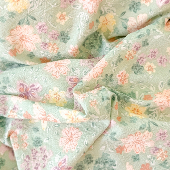 91家纺网 家纺一手货源 找家纺 上尚居 2025新款简约时尚木棉云感皱皱纱四件套 浅若花落