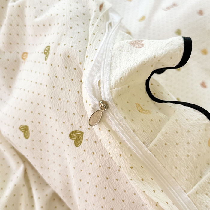 91家纺网 家纺一手货源 找家纺 上尚居 2025新款简约时尚木棉云感皱皱纱四件套 倾心