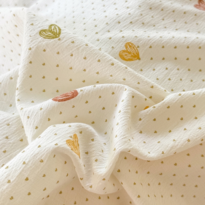 91家纺网 家纺一手货源 找家纺 上尚居 2025新款简约时尚木棉云感皱皱纱四件套 倾心