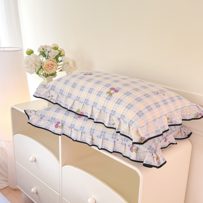 91家纺网 家纺一手货源 找家纺 上尚居 2025新款简约时尚木棉云感皱皱纱四件套 森田园野