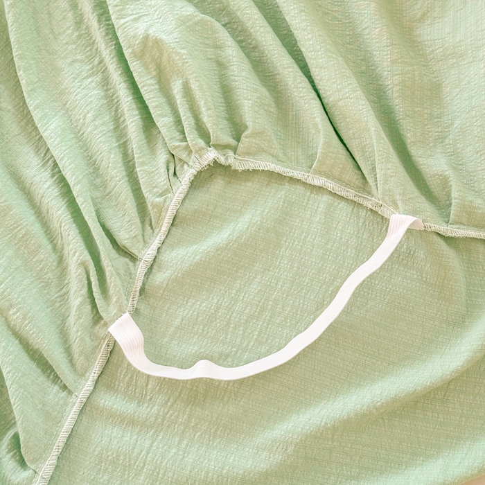 91家纺网 家纺一手货源 找家纺 上尚居 2025新款简约时尚木棉云感皱皱纱四件套 小确幸