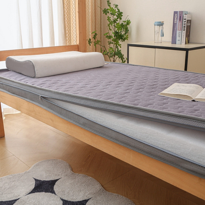 91家纺网 家纺一手货源 找家纺 正欣2025新款磨毛学生床垫 灰色