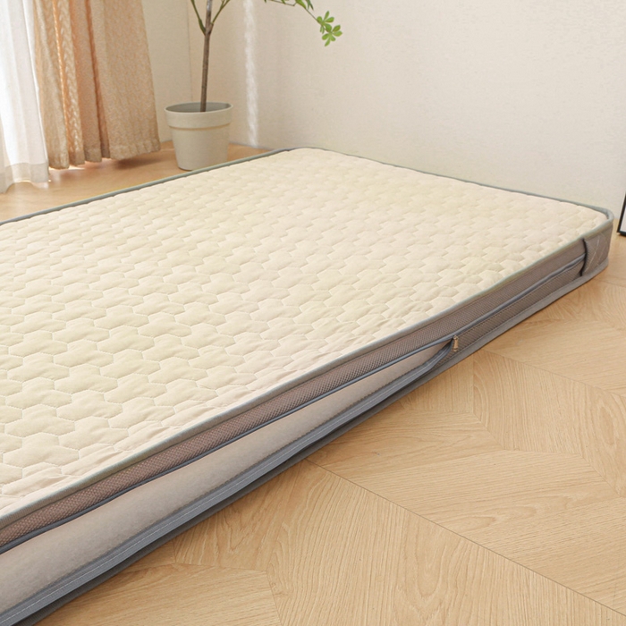 91家纺网 家纺一手货源 找家纺 正欣2025新款磨毛学生床垫 淡黄