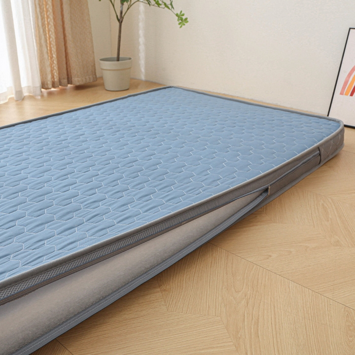 91家纺网 家纺一手货源 找家纺 正欣2025新款磨毛学生床垫 深蓝