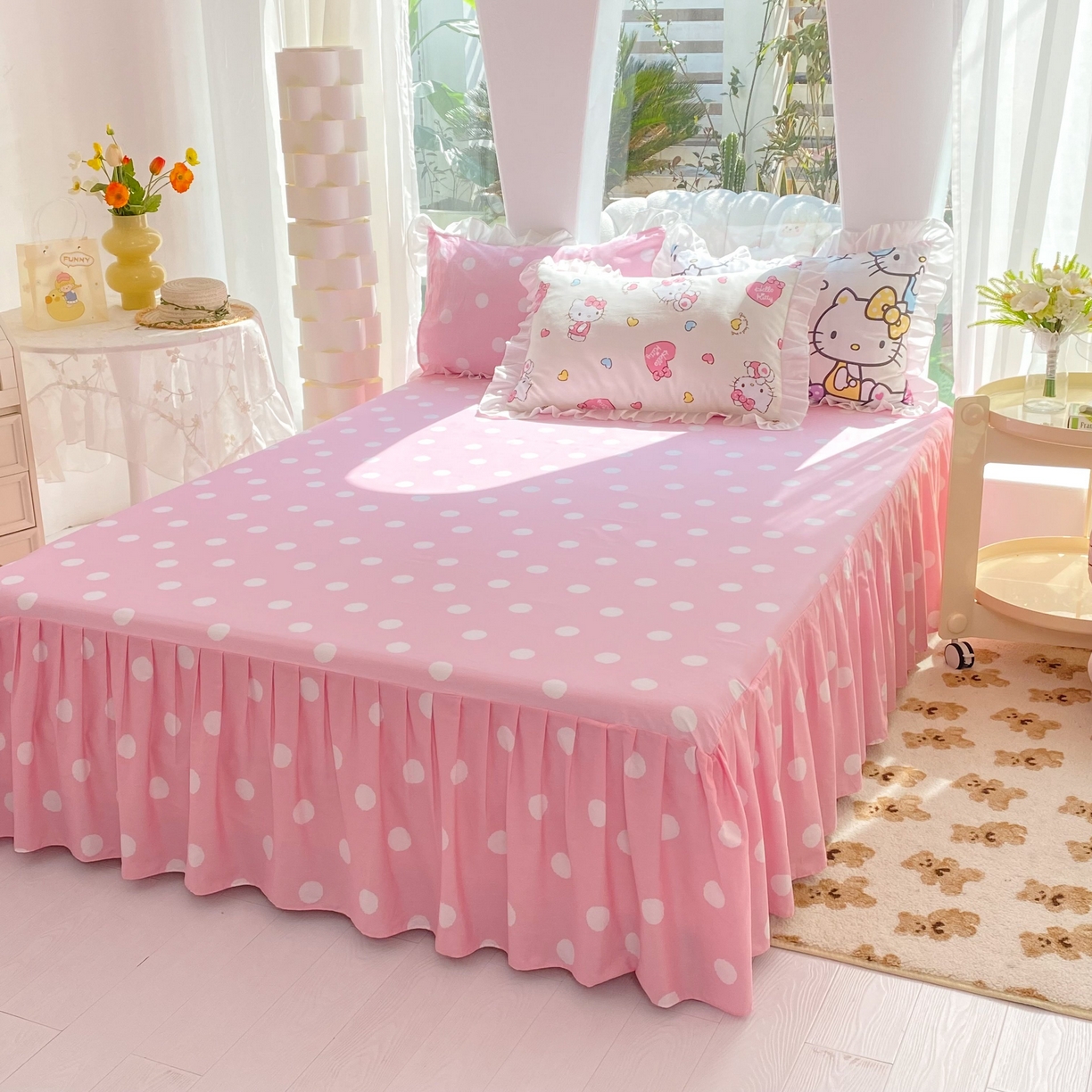 91家纺网 家纺一手货源 找家纺 （总）玉元坊 2025春夏新款单品纯色床裙单床裙床裙单件