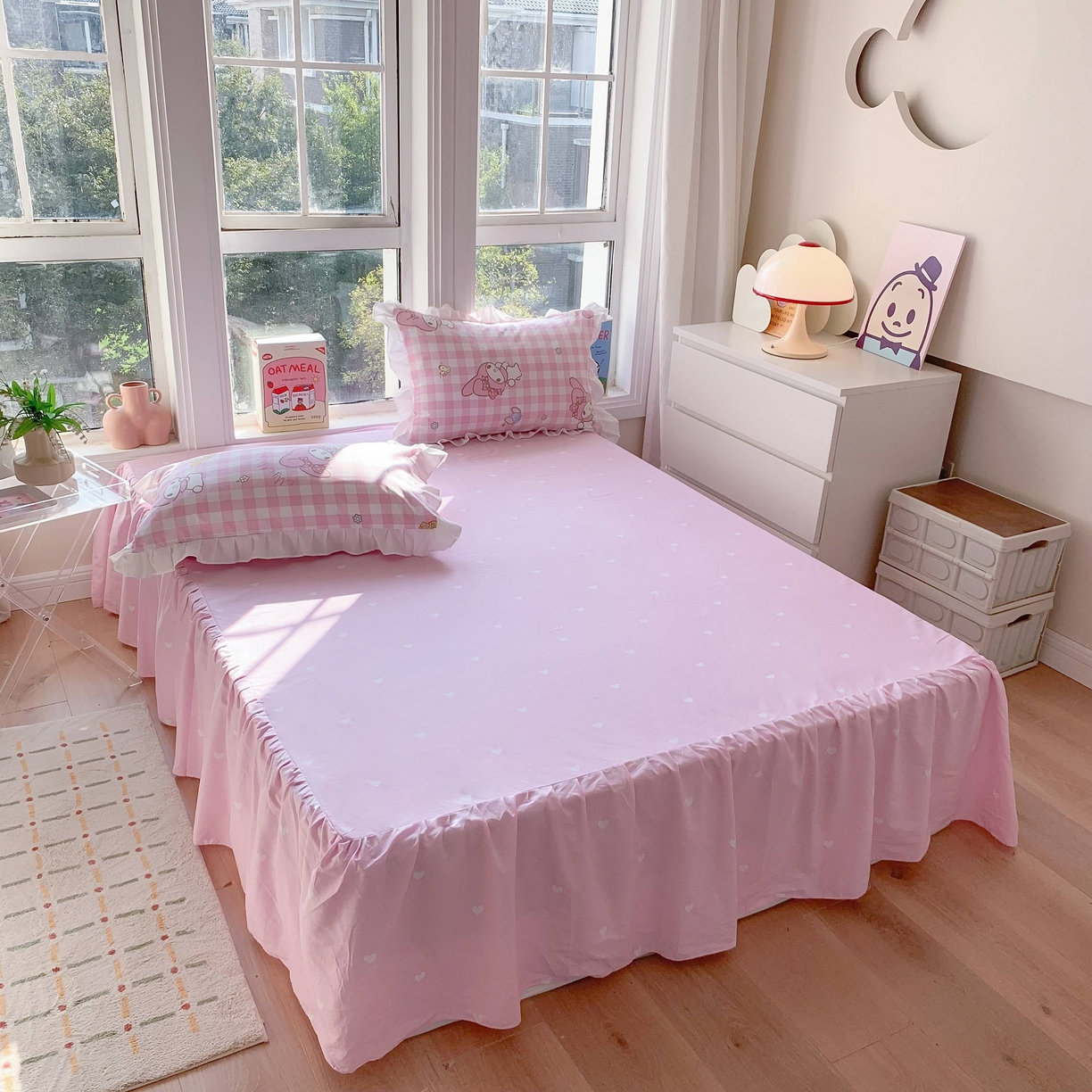 91家纺网 家纺一手货源 找家纺 （总）玉元坊 2025春夏新款单品纯色床裙单床裙床裙单件