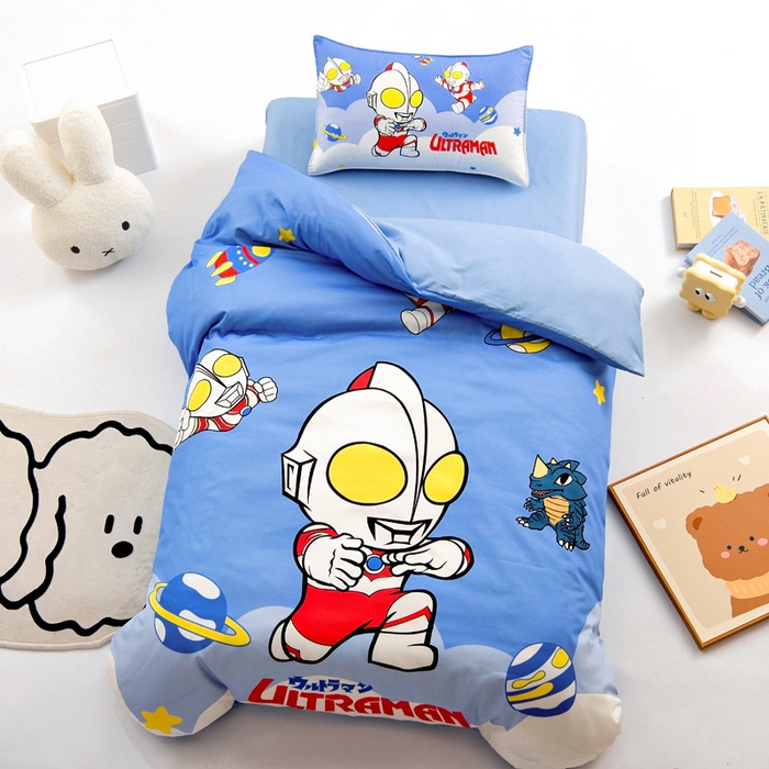 91家纺网 家纺一手货源 找家纺 （总）吉咪兔家纺 2025新款正版奥特曼全棉纯棉幼儿园三件套儿童被褥六件套宝宝午睡入园婴儿床上用品