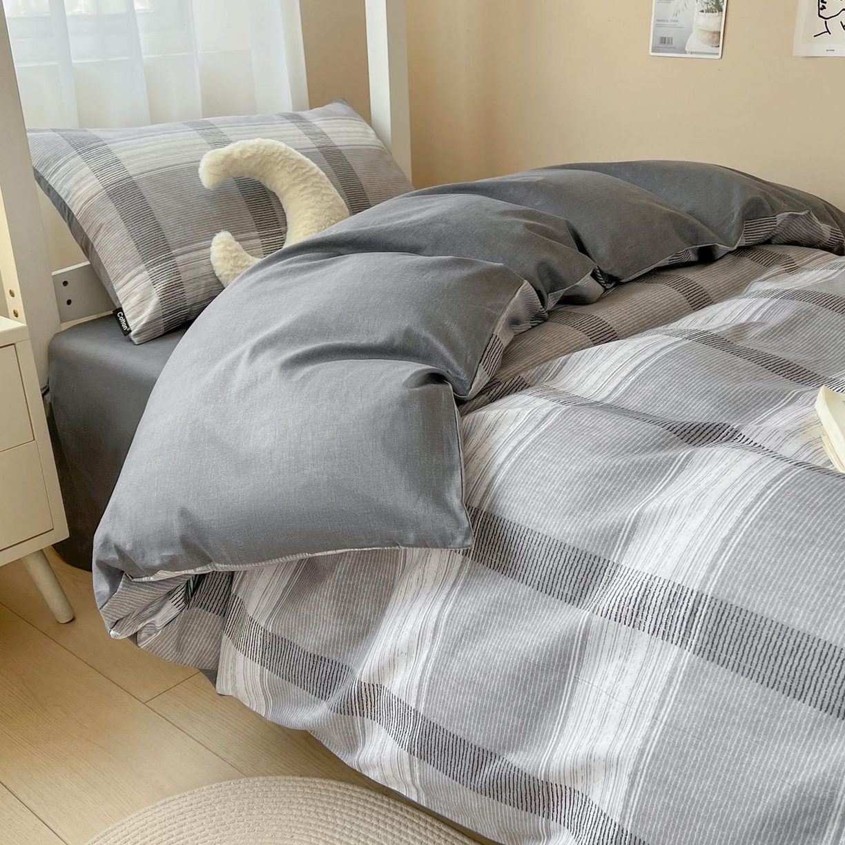 91家纺网 家纺一手货源 找家纺 （总）涵宸2025新款全棉宿舍学生款三件套四件套