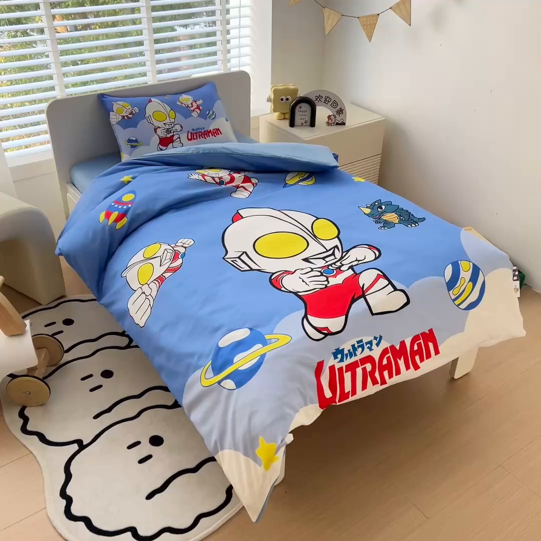 91家纺网 家纺一手货源 找家纺 吉咪兔家纺 2025新款正版奥特曼全棉纯棉幼儿园三件套儿童被褥六件套宝宝午睡入园婴儿床上用品 初代奥特曼